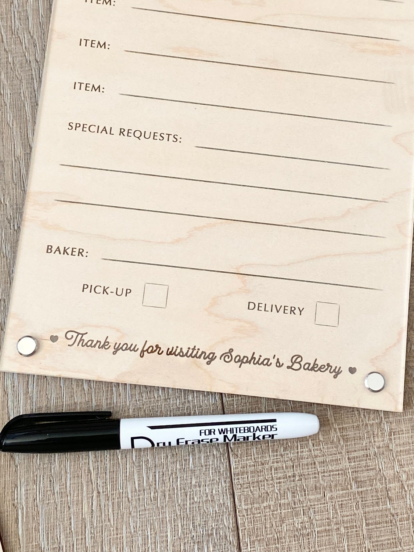 Bakery Order Pad for Kids | Pretend Play Bakery Accessory | Dry Erase Bakery Order Form | Play Kitchen Toy | Personalized Bakery Gift