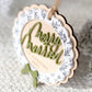 Merry & Married Floral Wreath Ornament