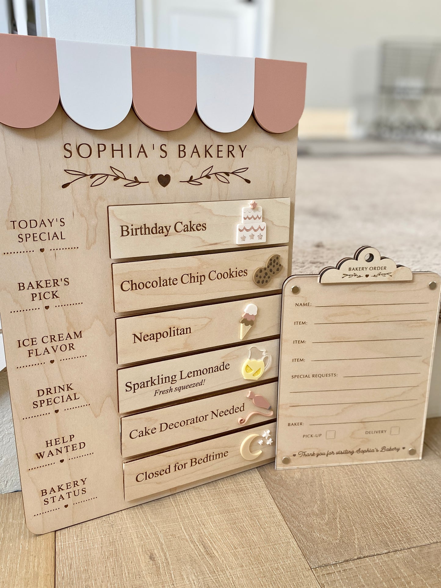 Bakery Order Pad for Kids | Pretend Play Bakery Accessory | Dry Erase Bakery Order Form | Play Kitchen Toy | Personalized Bakery Gift