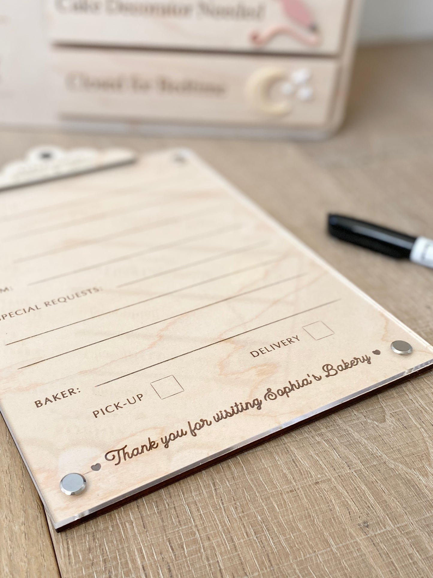 Bakery Order Pad for Kids | Pretend Play Bakery Accessory | Dry Erase Bakery Order Form | Play Kitchen Toy | Personalized Bakery Gift