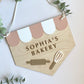 Personalized Kids Bakery Sign | Custom Play Kitchen Sign | Wooden Bakery Name Sign | Playroom Decor | Montessori Pretend Play Gift
