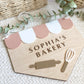 Personalized Kids Bakery Sign | Custom Play Kitchen Sign | Wooden Bakery Name Sign | Playroom Decor | Montessori Pretend Play Gift