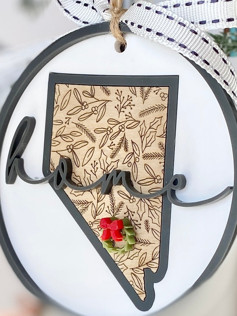 Home State Christmas Ornament – Personalized Wooden State Keepsake