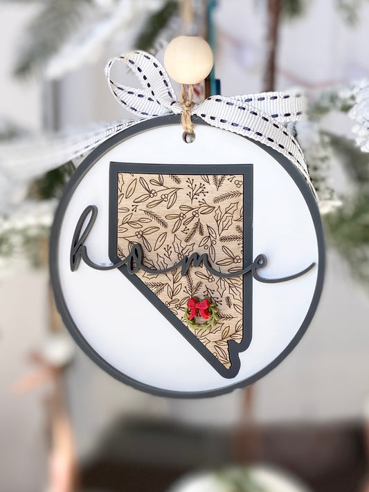 Home State Christmas Ornament – Personalized Wooden State Keepsake