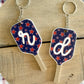 Patriotic Pickleball Paddle Keychain | Initial Bag Charm  | Team Gift | Red White Blue Accessory
