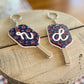 Patriotic Pickleball Paddle Keychain | Initial Bag Charm  | Team Gift | Red White Blue Accessory