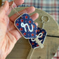 Patriotic Pickleball Paddle Keychain | Initial Bag Charm  | Team Gift | Red White Blue Accessory