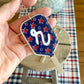 Patriotic Pickleball Paddle Keychain | Initial Bag Charm  | Team Gift | Red White Blue Accessory