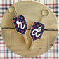Patriotic Pickleball Paddle Keychain | Initial Bag Charm  | Team Gift | Red White Blue Accessory