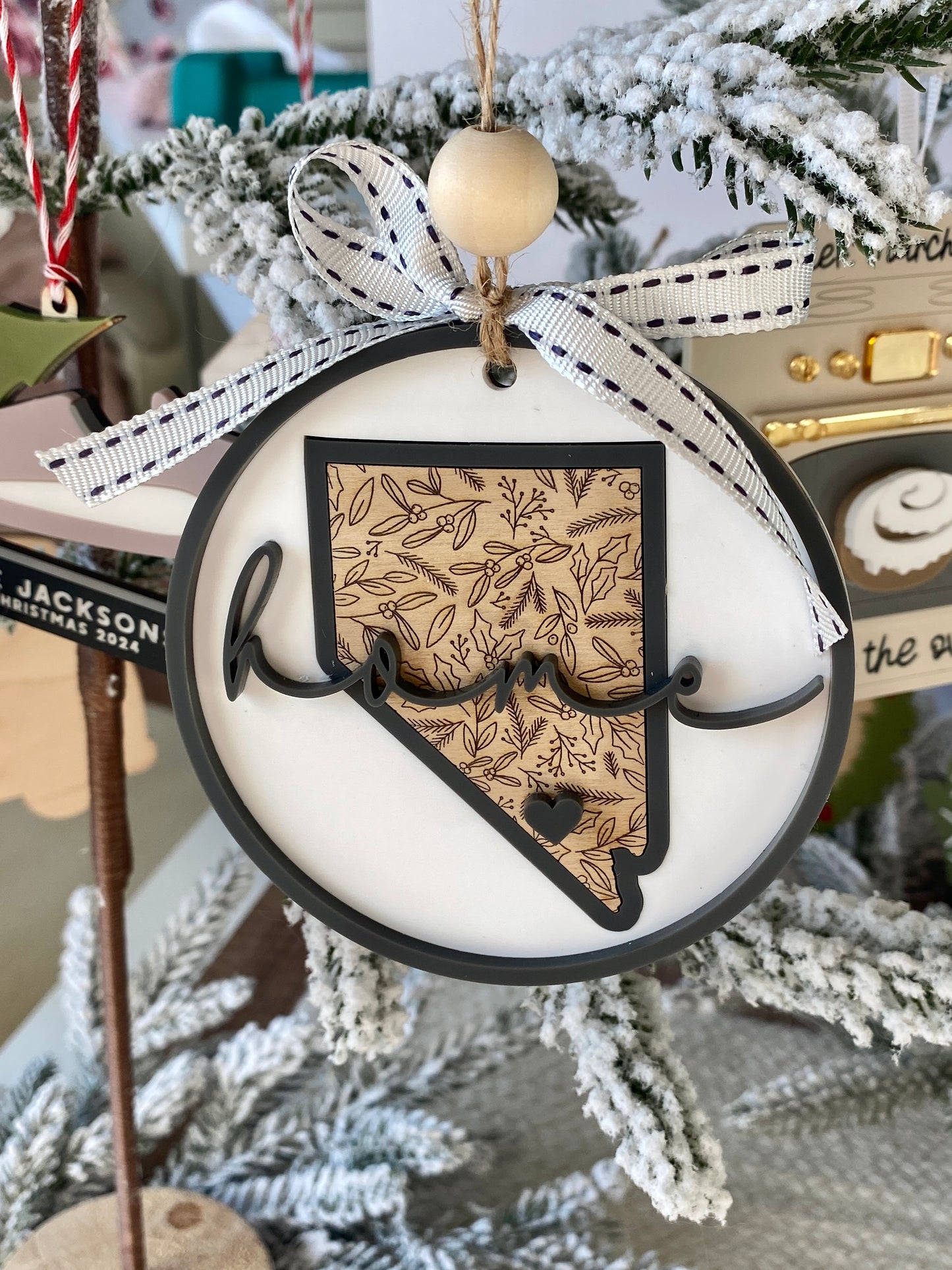 Home State Christmas Ornament – Personalized Wooden State Keepsake