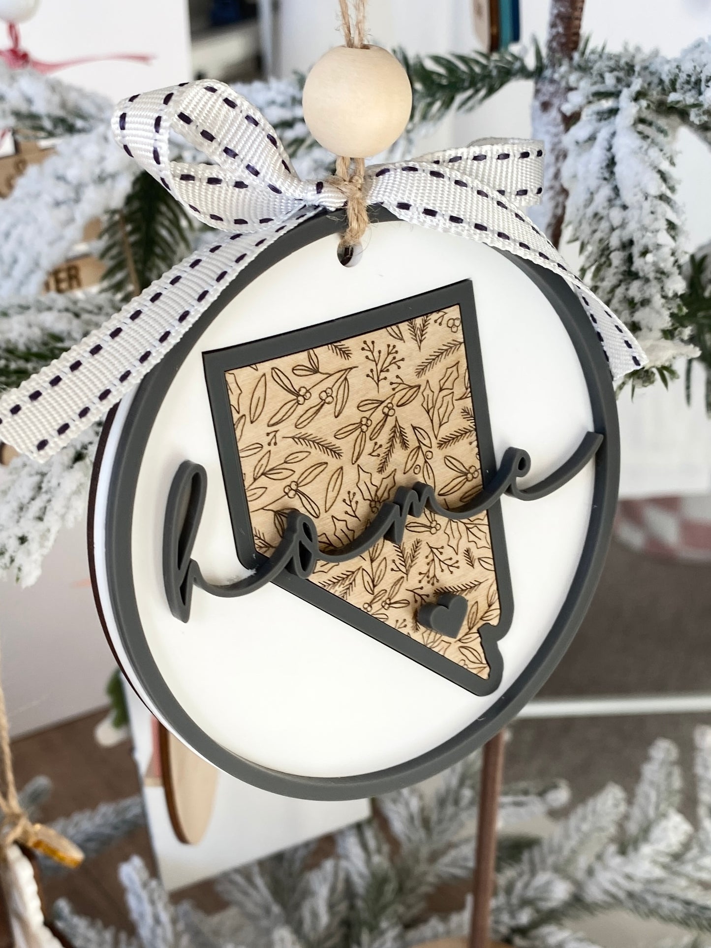 Home State Christmas Ornament – Personalized Wooden State Keepsake