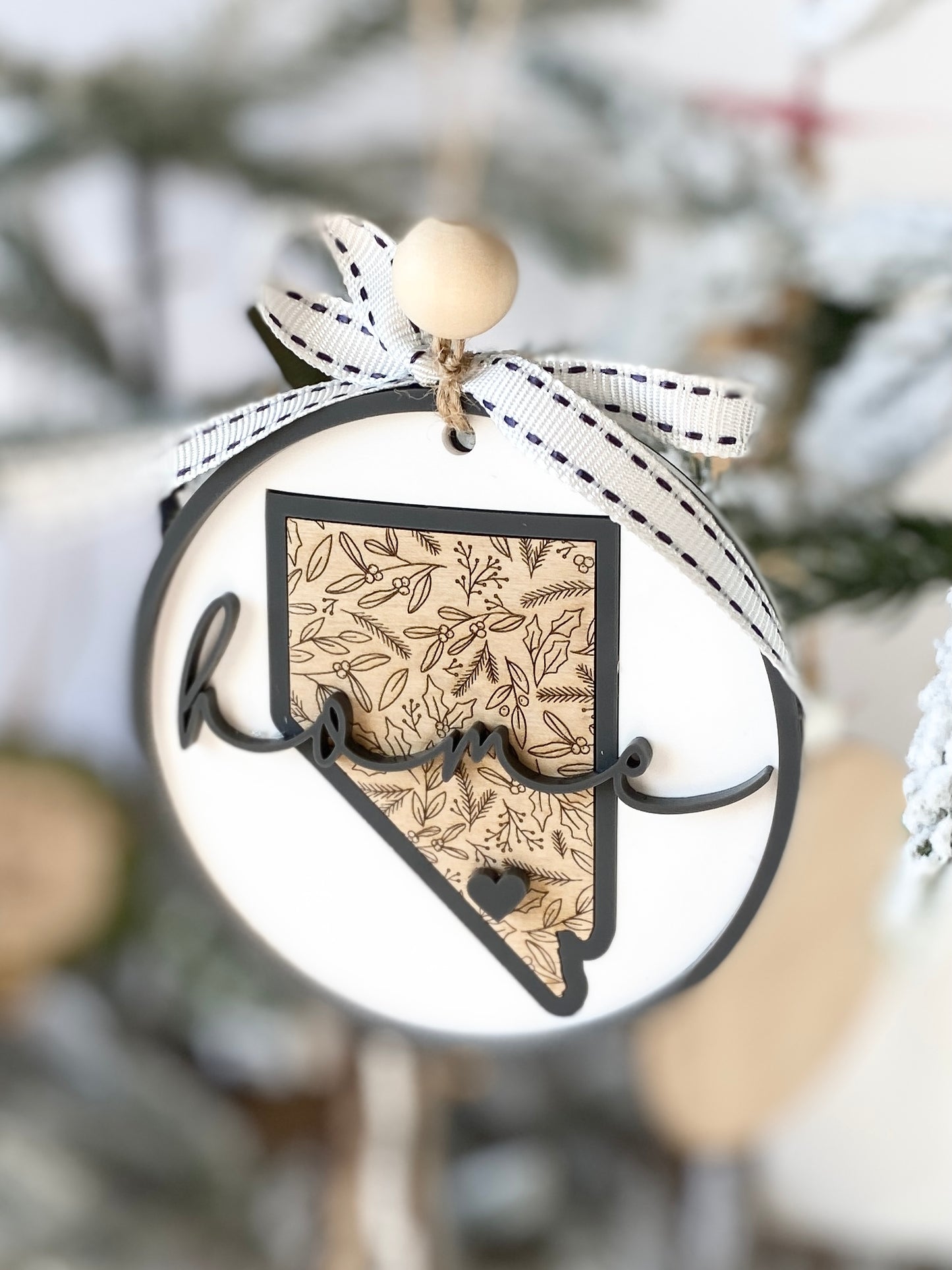 Home State Christmas Ornament – Personalized Wooden State Keepsake