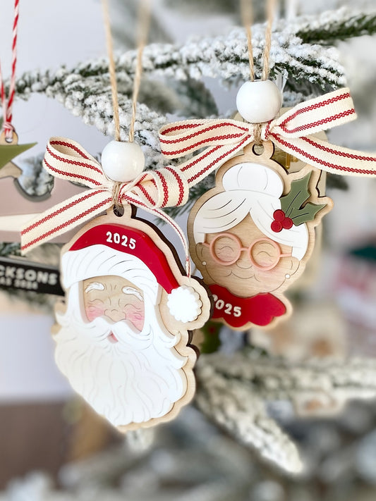 Mr. & Mrs. Claus Christmas Ornament Set