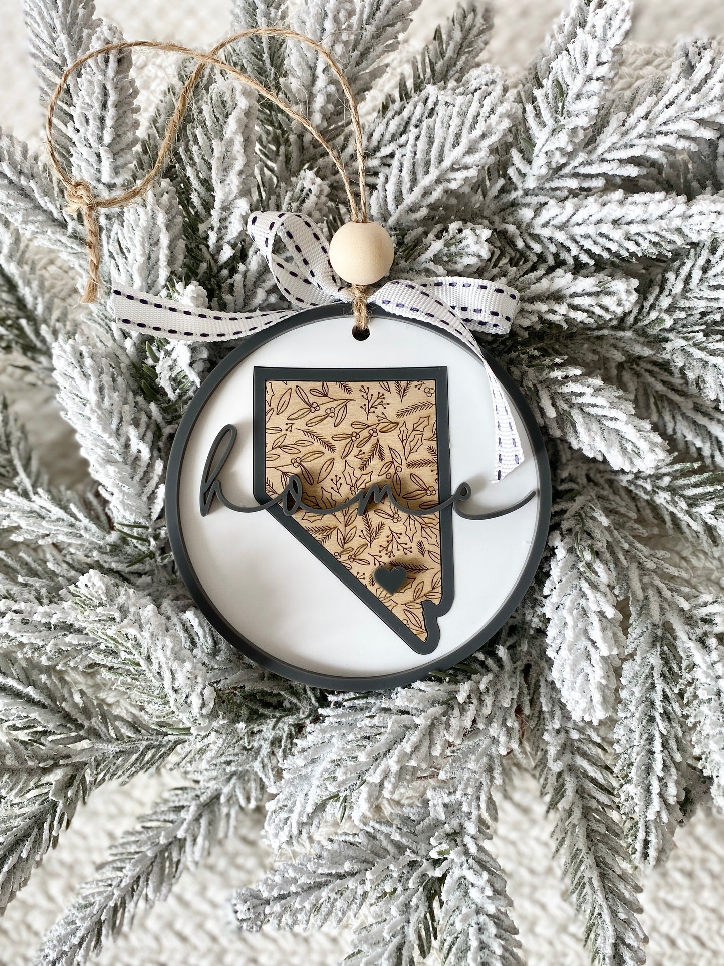 Home State Christmas Ornament – Personalized Wooden State Keepsake