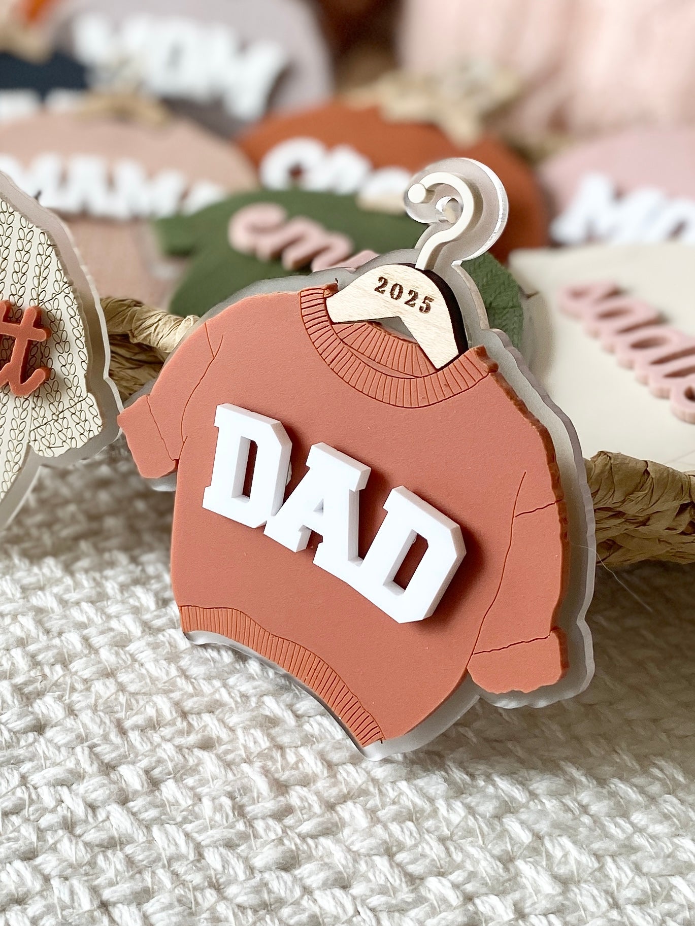 Cozy Threads – Personalized Sweater Ornament/Tag