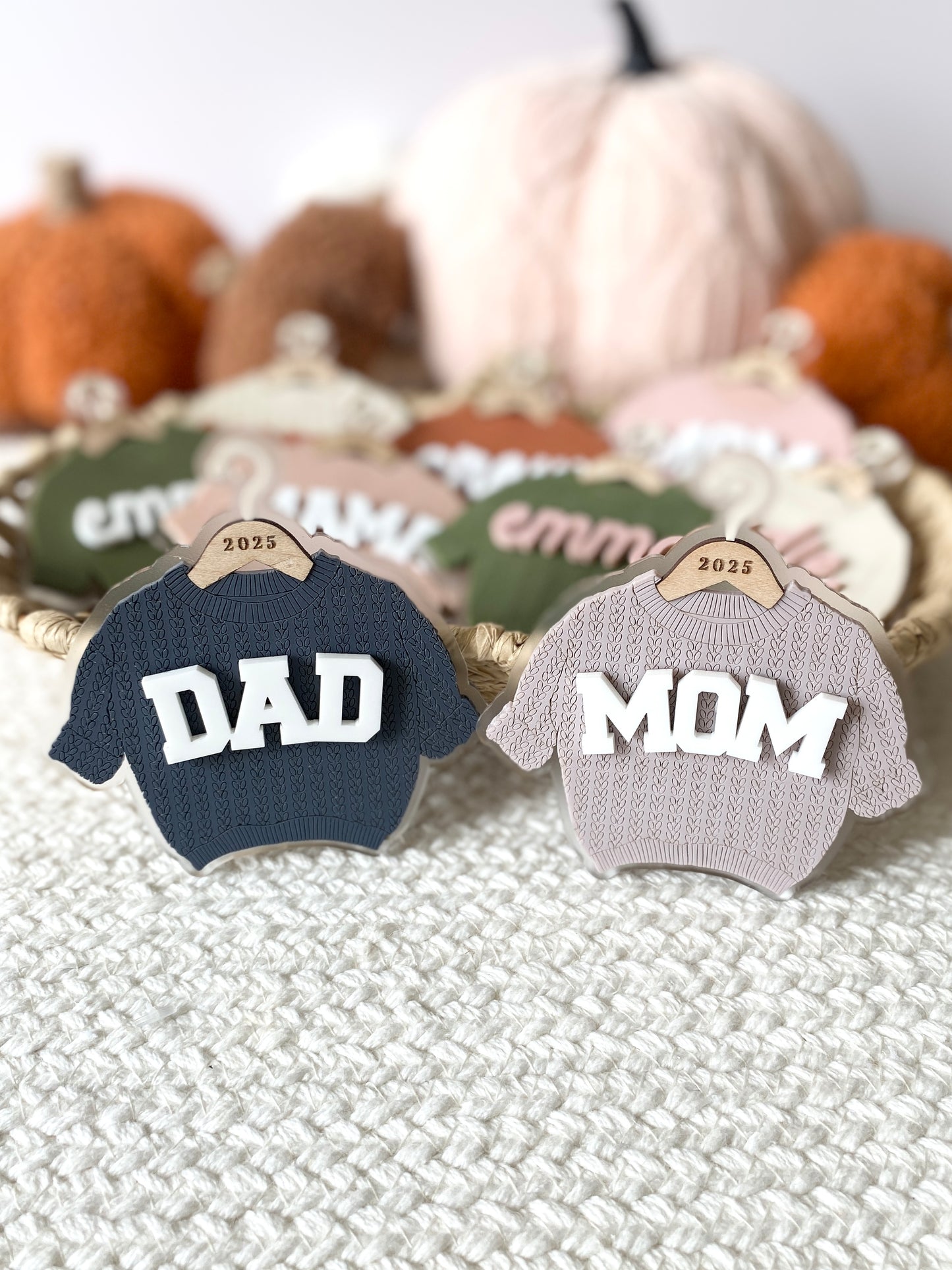 Cozy Threads – Personalized Sweater Ornament/Tag