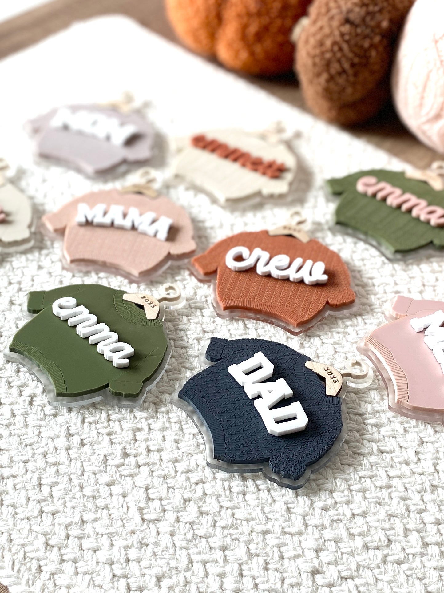 Cozy Threads – Personalized Sweater Ornament/Tag