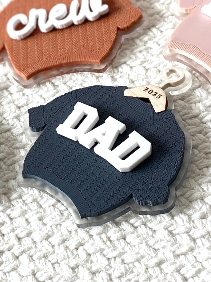 Cozy Threads – Personalized Sweater Ornament/Tag