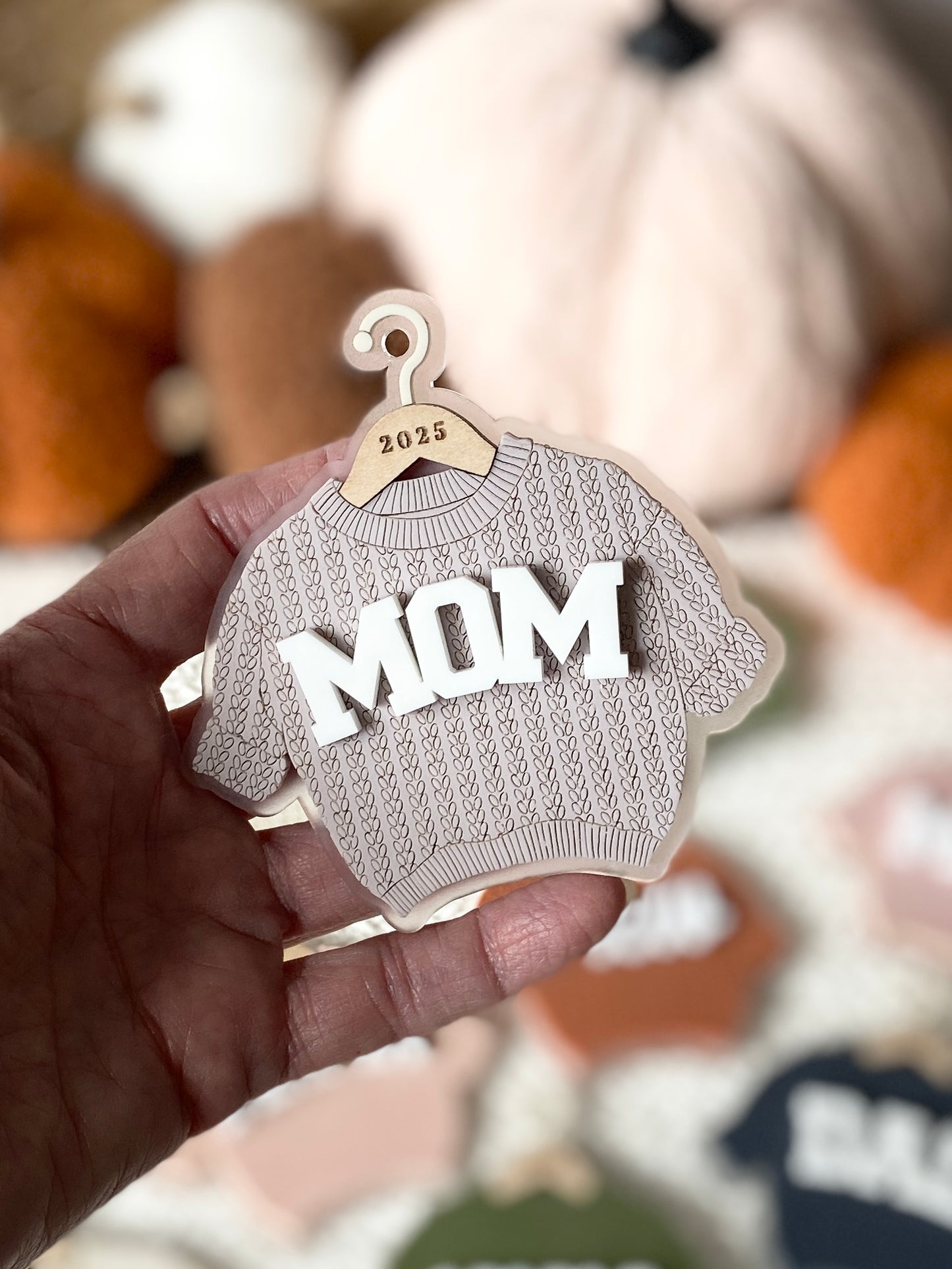 Cozy Threads – Personalized Sweater Ornament/Tag