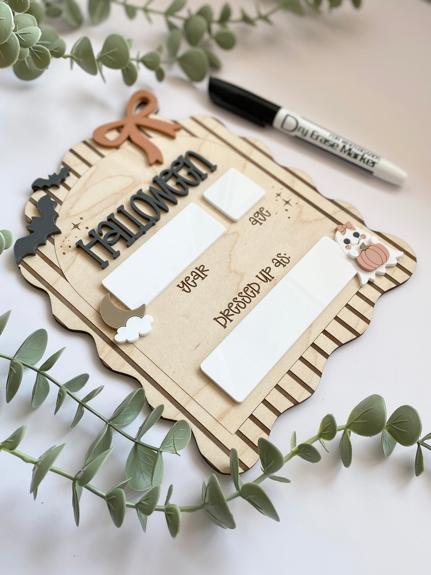 Personalized Halloween Costume Board | Kids Photo Prop | Dry Erase Halloween Sign | Yearly Keepsake | First Halloween