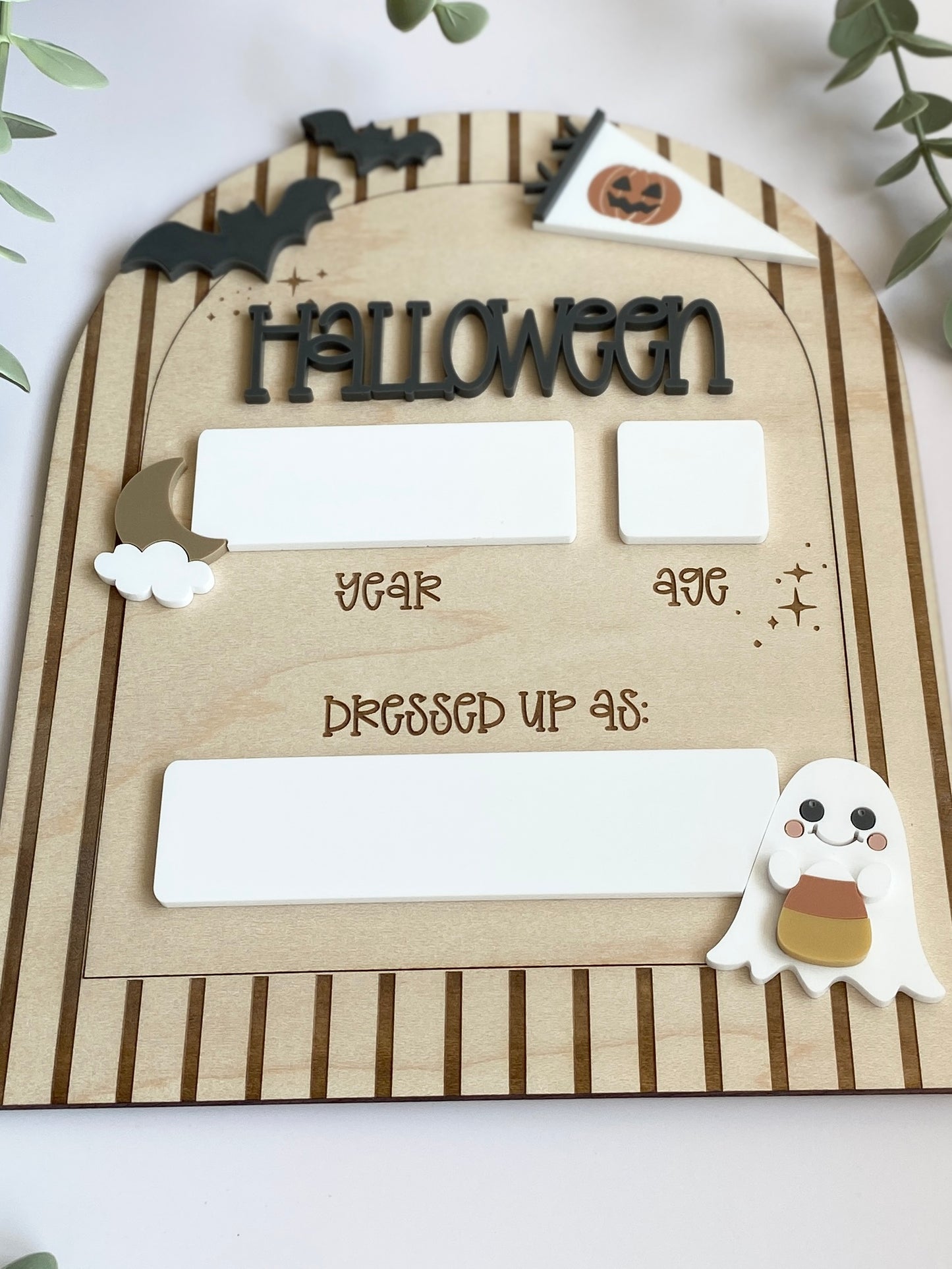 Personalized Halloween Costume Board | Kids Photo Prop | Dry Erase Halloween Sign | Yearly Keepsake | First Halloween