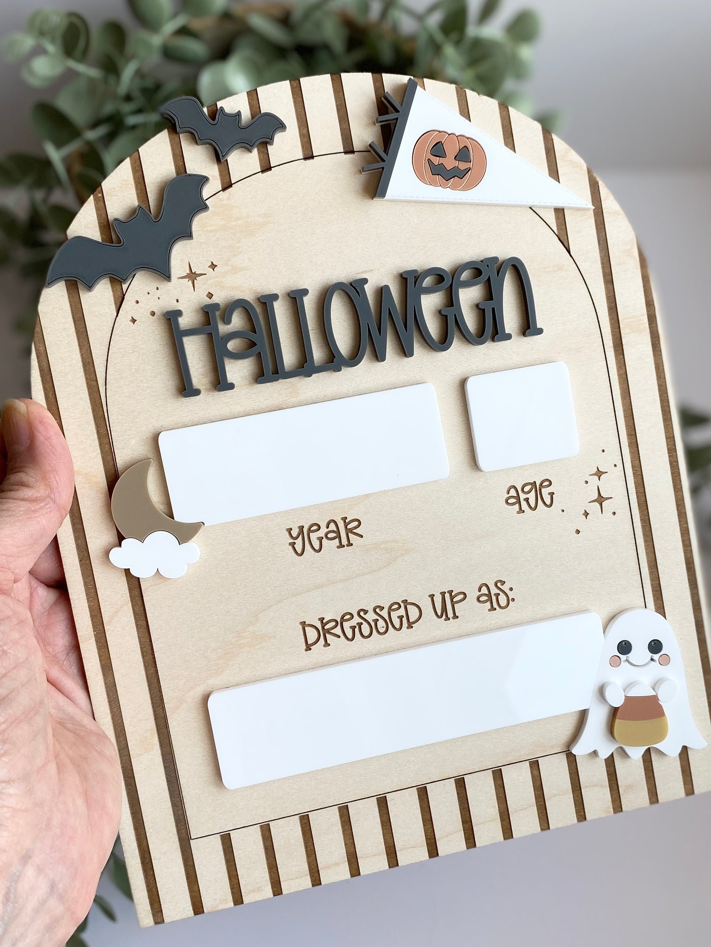Personalized Halloween Costume Board | Kids Photo Prop | Dry Erase Halloween Sign | Yearly Keepsake | First Halloween