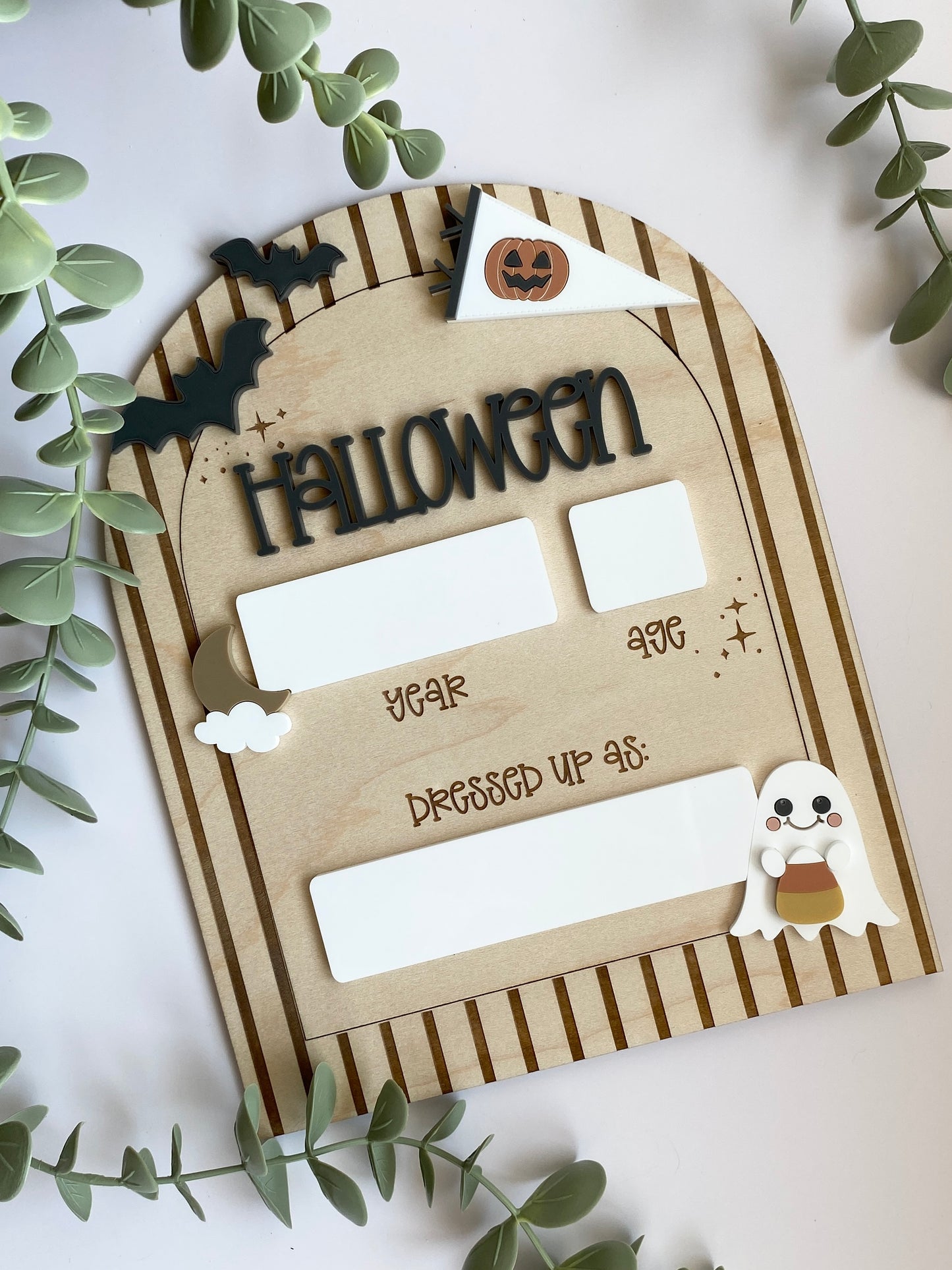 Personalized Halloween Costume Board | Kids Photo Prop | Dry Erase Halloween Sign | Yearly Keepsake | First Halloween