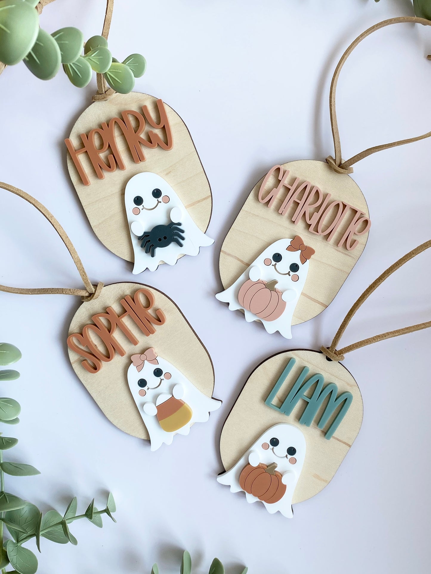 Personalized Halloween Ghost Tag | Boo Basket | Halloween Name Tag | Backpack Tag