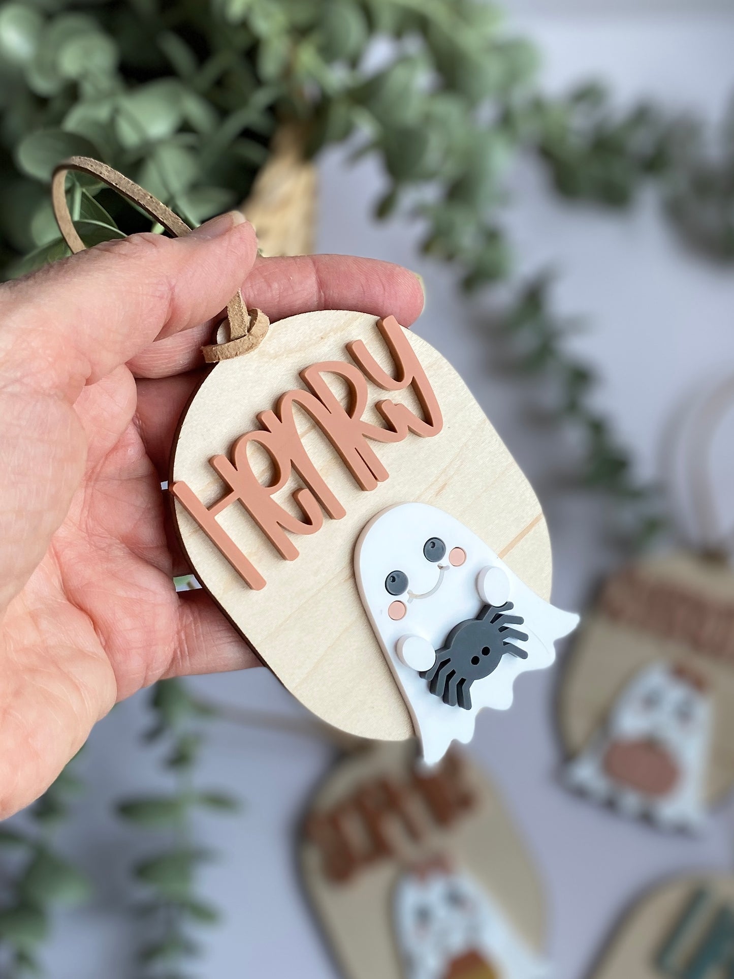 Personalized Halloween Ghost Tag | Boo Basket | Halloween Name Tag | Backpack Tag