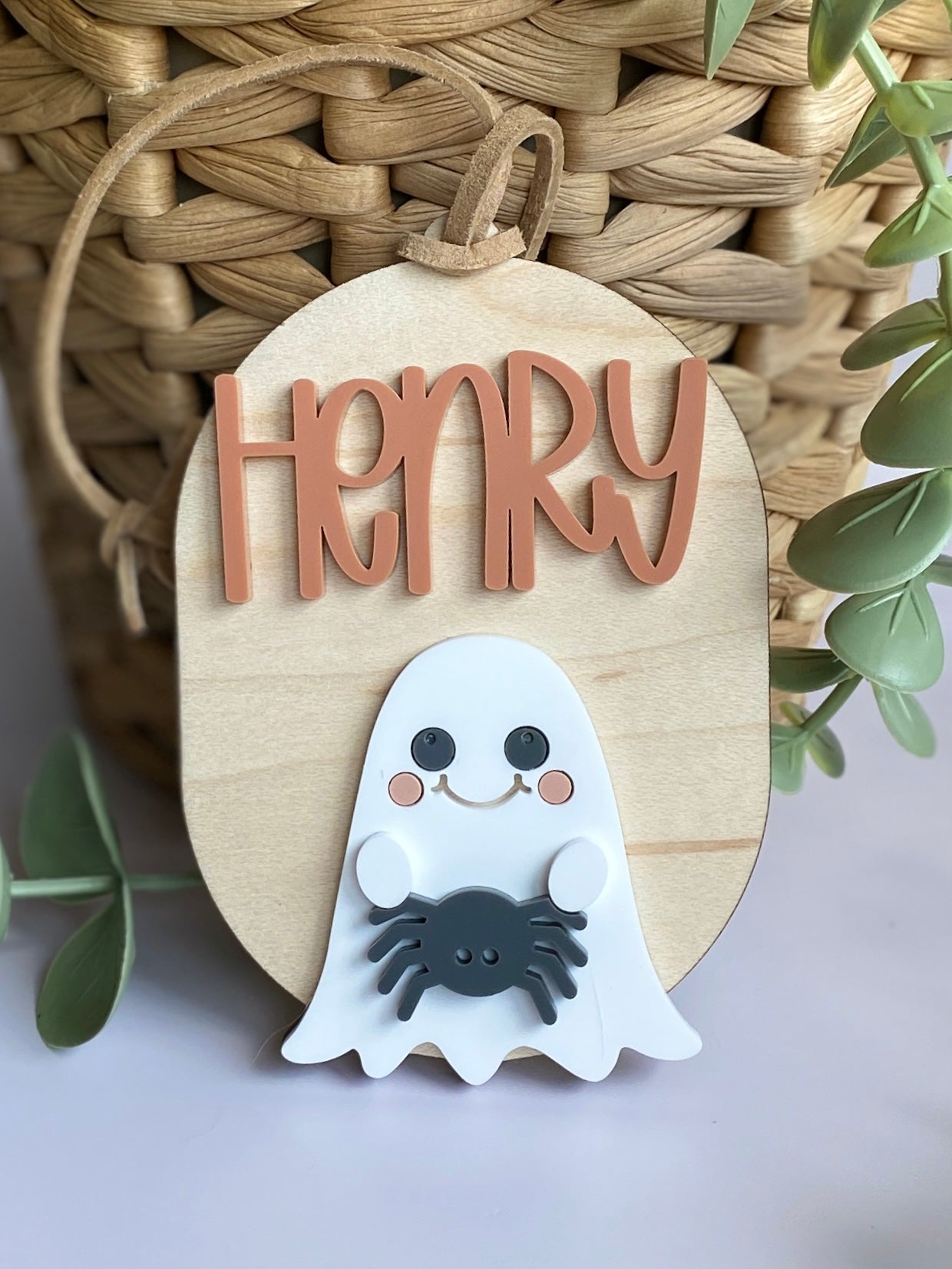 Personalized Halloween Ghost Tag | Boo Basket | Halloween Name Tag | Backpack Tag