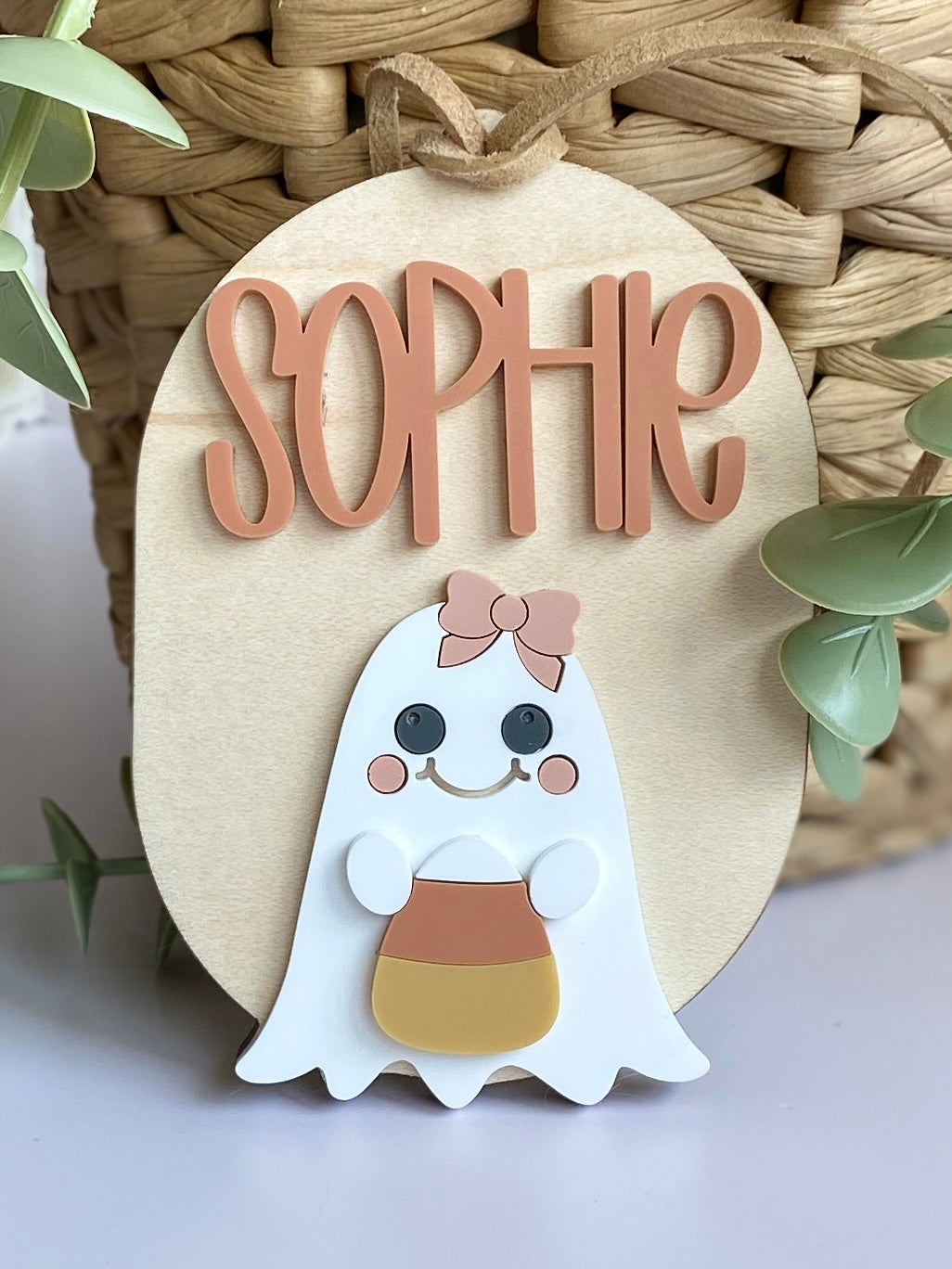 Personalized Halloween Ghost Tag | Boo Basket | Halloween Name Tag | Backpack Tag