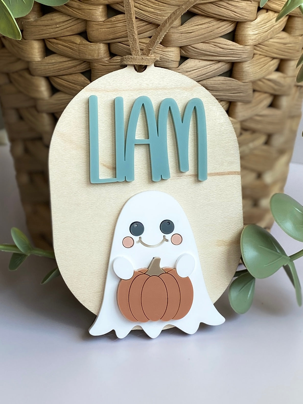 Personalized Halloween Ghost Tag | Boo Basket | Halloween Name Tag | Backpack Tag