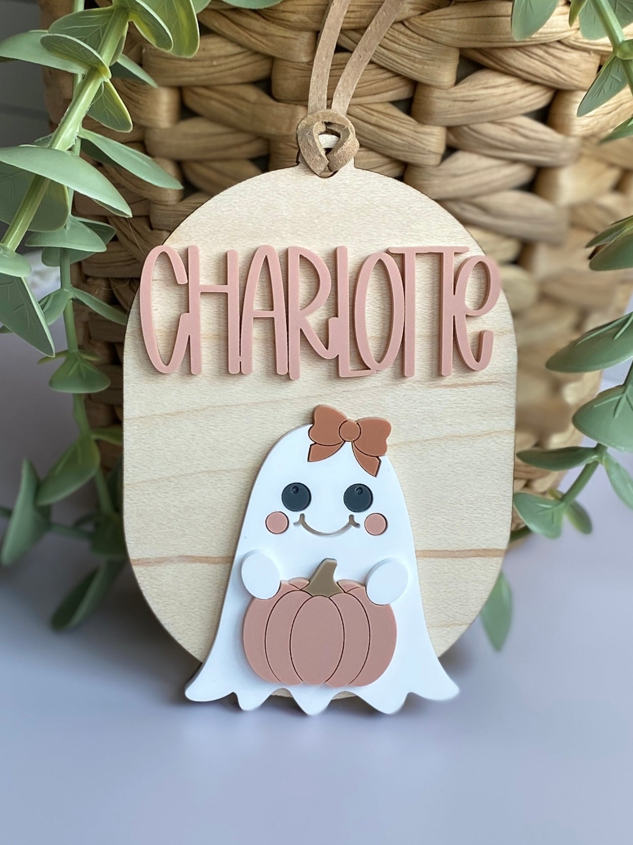 Personalized Halloween Ghost Tag | Boo Basket | Halloween Name Tag | Backpack Tag