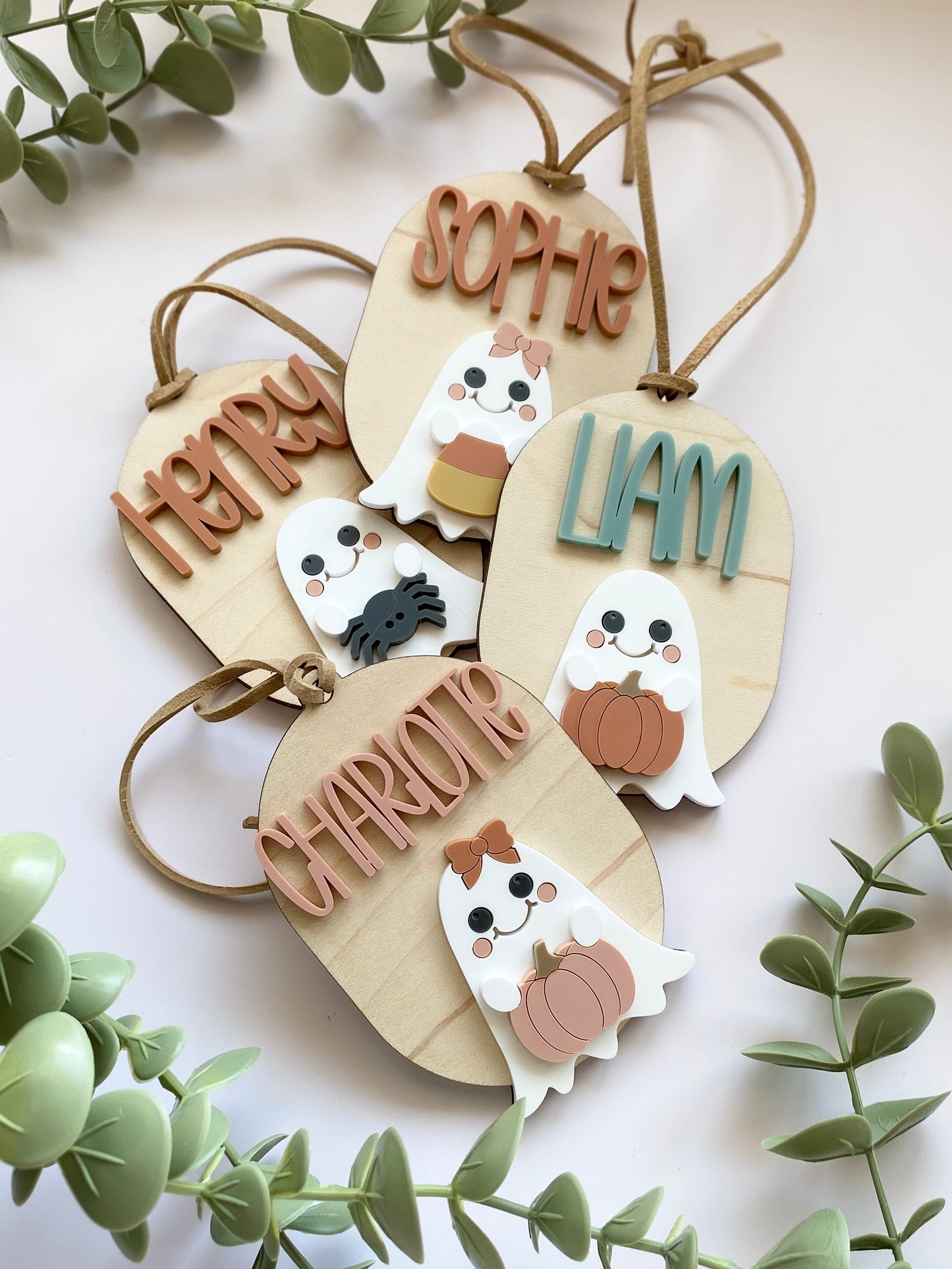 Personalized Halloween Ghost Tag | Boo Basket | Halloween Name Tag | Backpack Tag