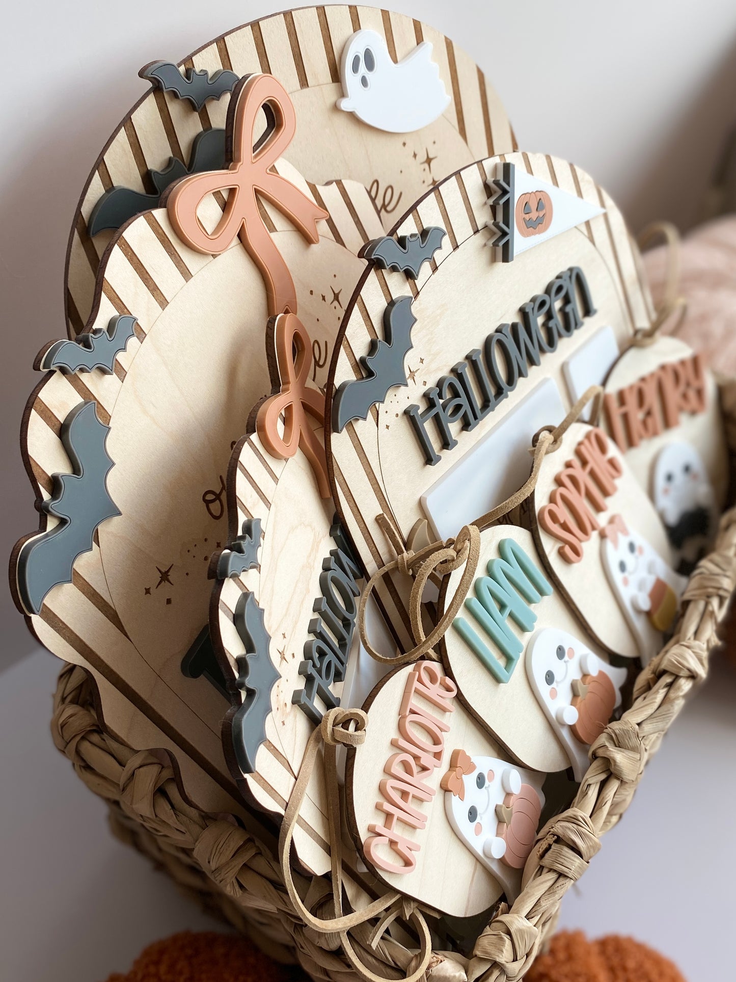 Personalized Halloween Ghost Tag | Boo Basket | Halloween Name Tag | Backpack Tag