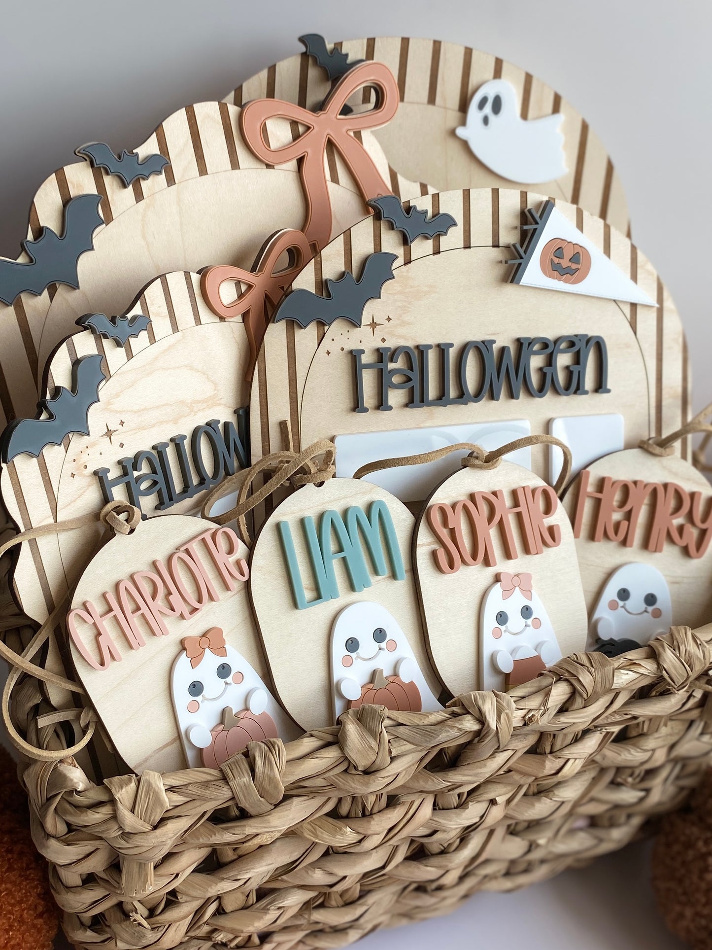 Personalized Halloween Ghost Tag | Boo Basket | Halloween Name Tag | Backpack Tag