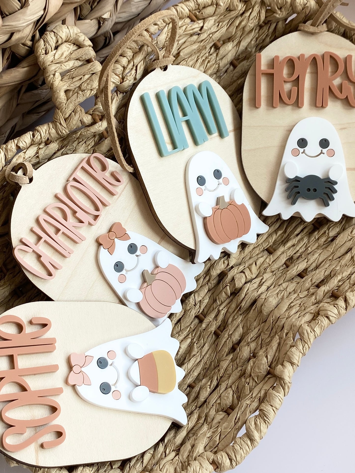 Personalized Halloween Ghost Tag | Boo Basket | Halloween Name Tag | Backpack Tag