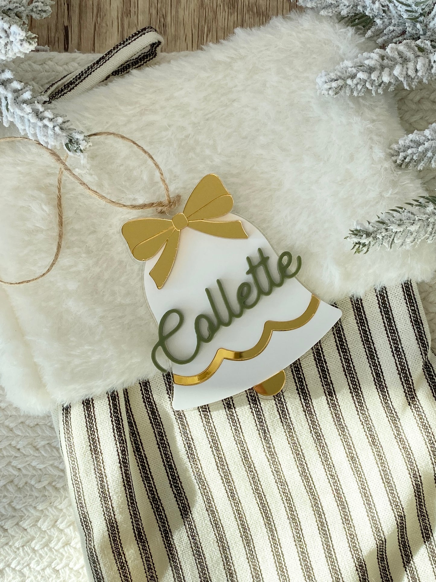 Jingle Bell Name Tag – Personalized Ornament, Stocking Tag, or Gift Topper