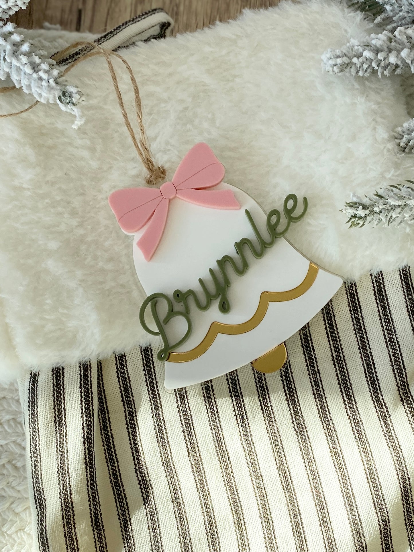 Jingle Bell Name Tag – Personalized Ornament, Stocking Tag, or Gift Topper