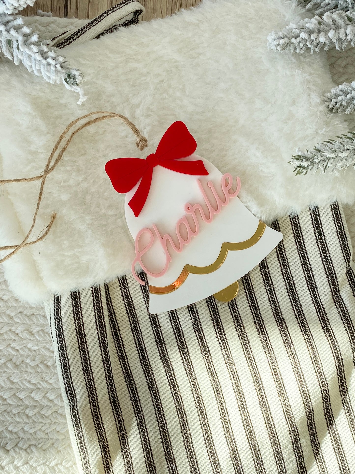Jingle Bell Name Tag – Personalized Ornament, Stocking Tag, or Gift Topper
