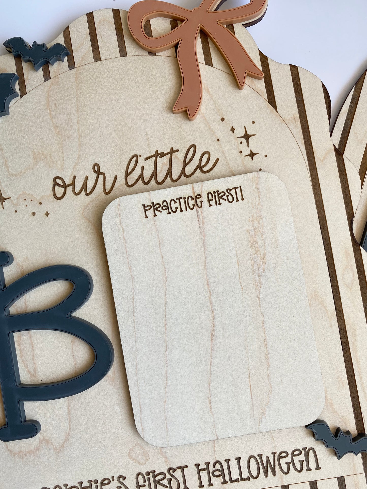 Personalized Baby Footprint Keepsake | First Halloween Wooden Sign