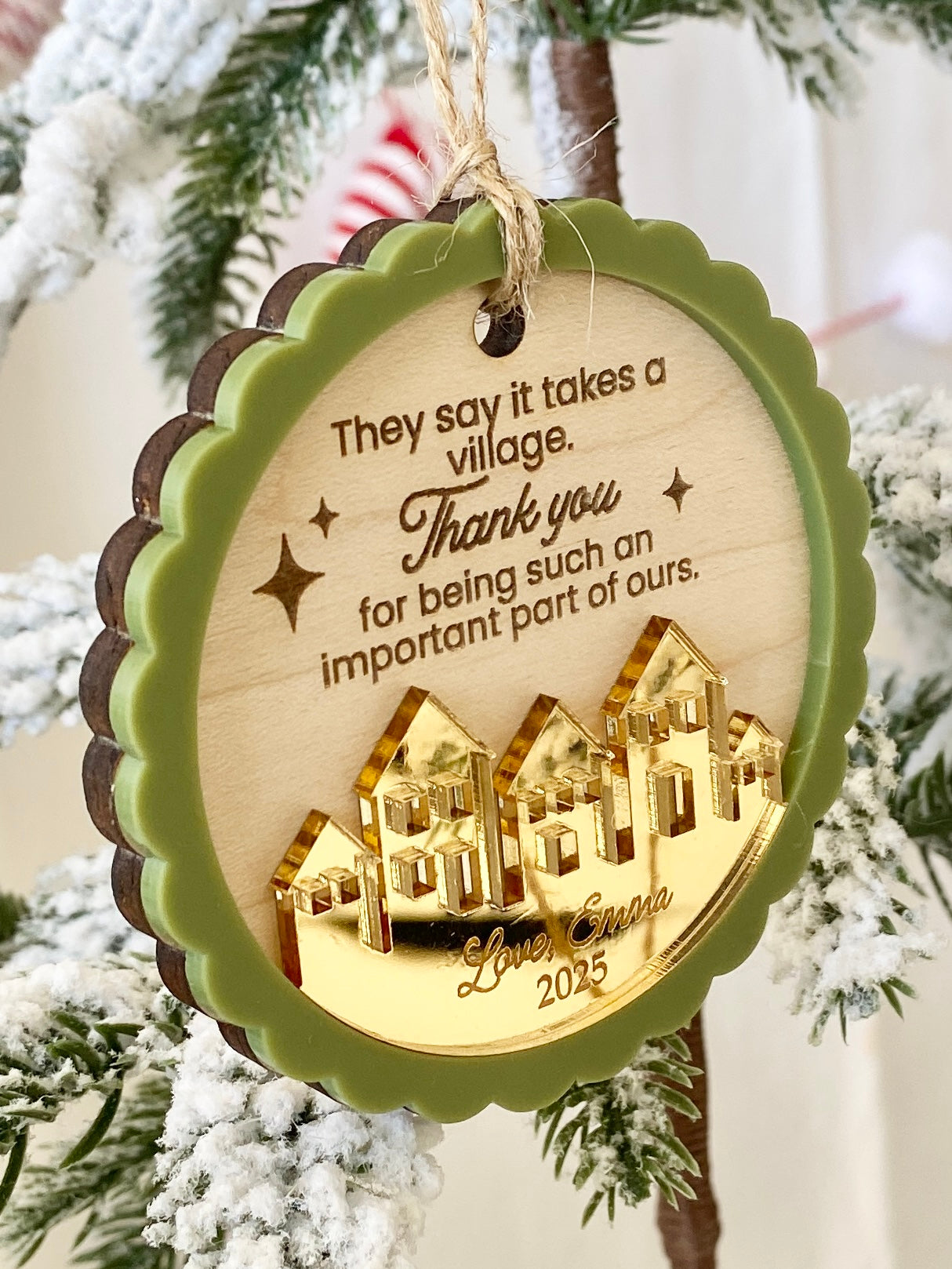 It Takes a Village – Personalized Thank You Ornament