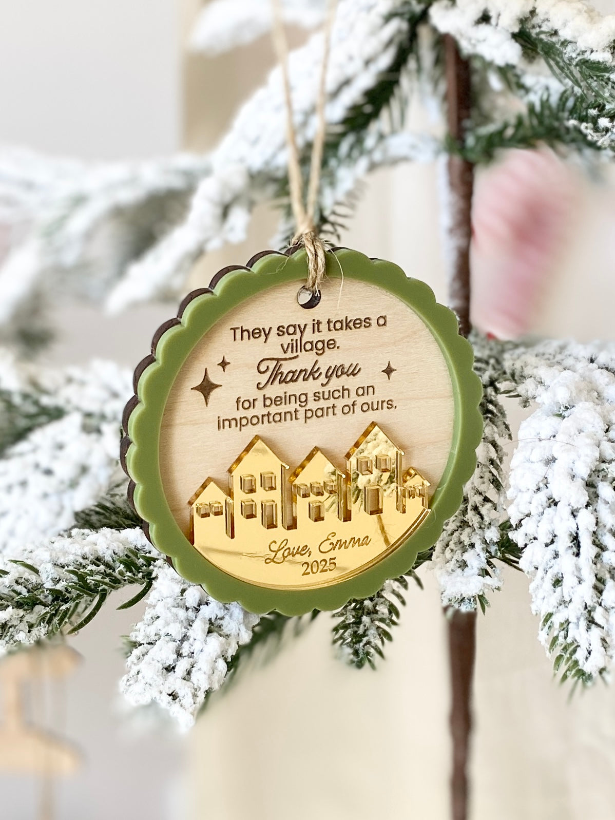 It Takes a Village – Personalized Thank You Ornament