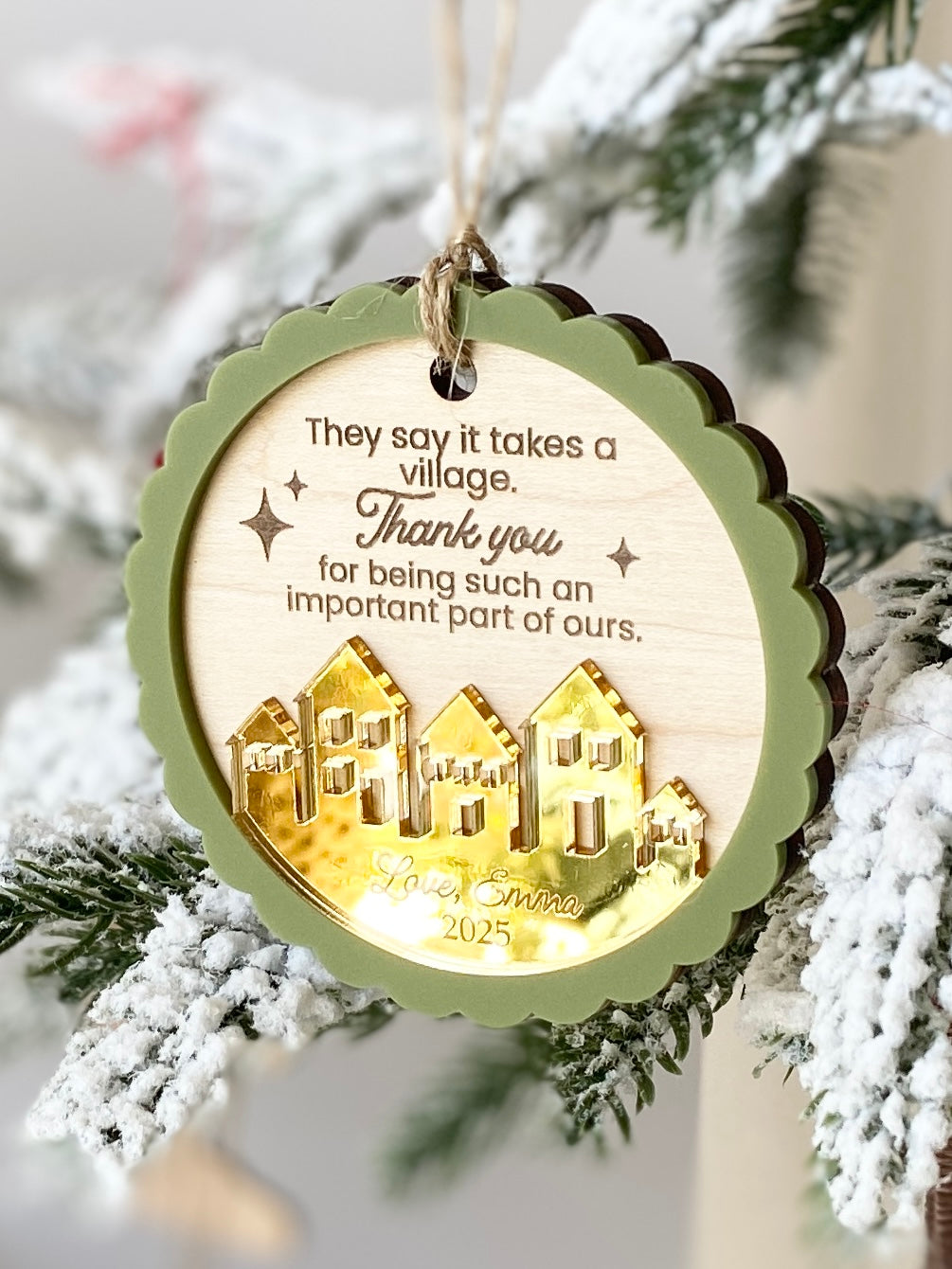 It Takes a Village – Personalized Thank You Ornament
