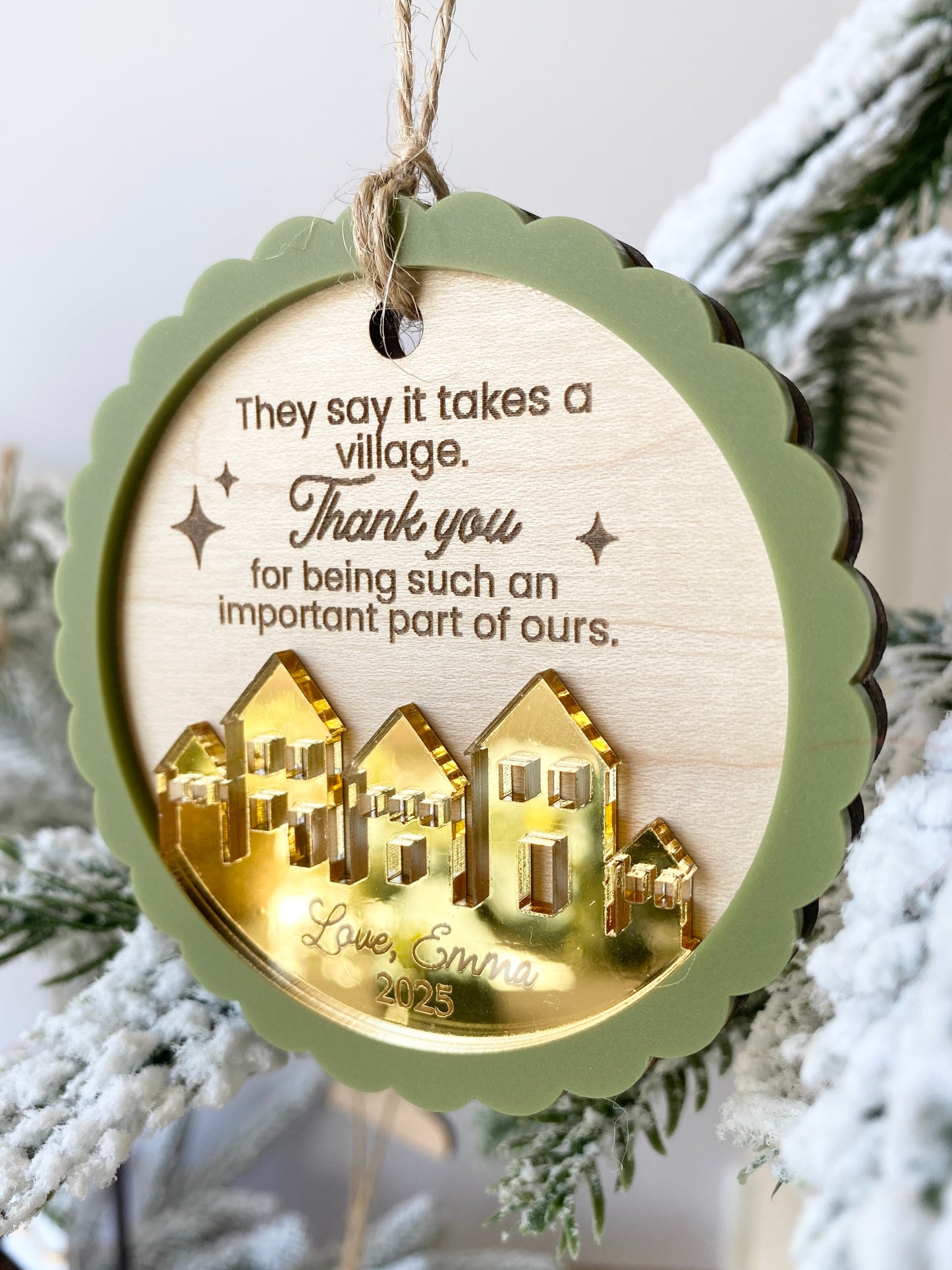 It Takes a Village – Personalized Thank You Ornament