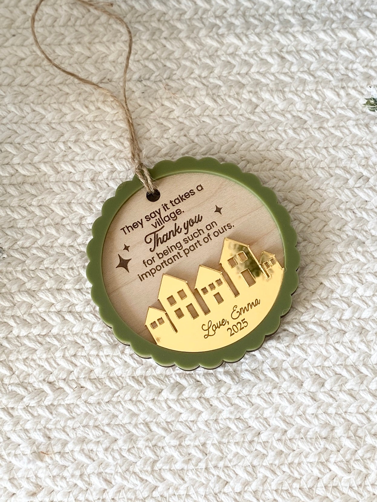 It Takes a Village – Personalized Thank You Ornament
