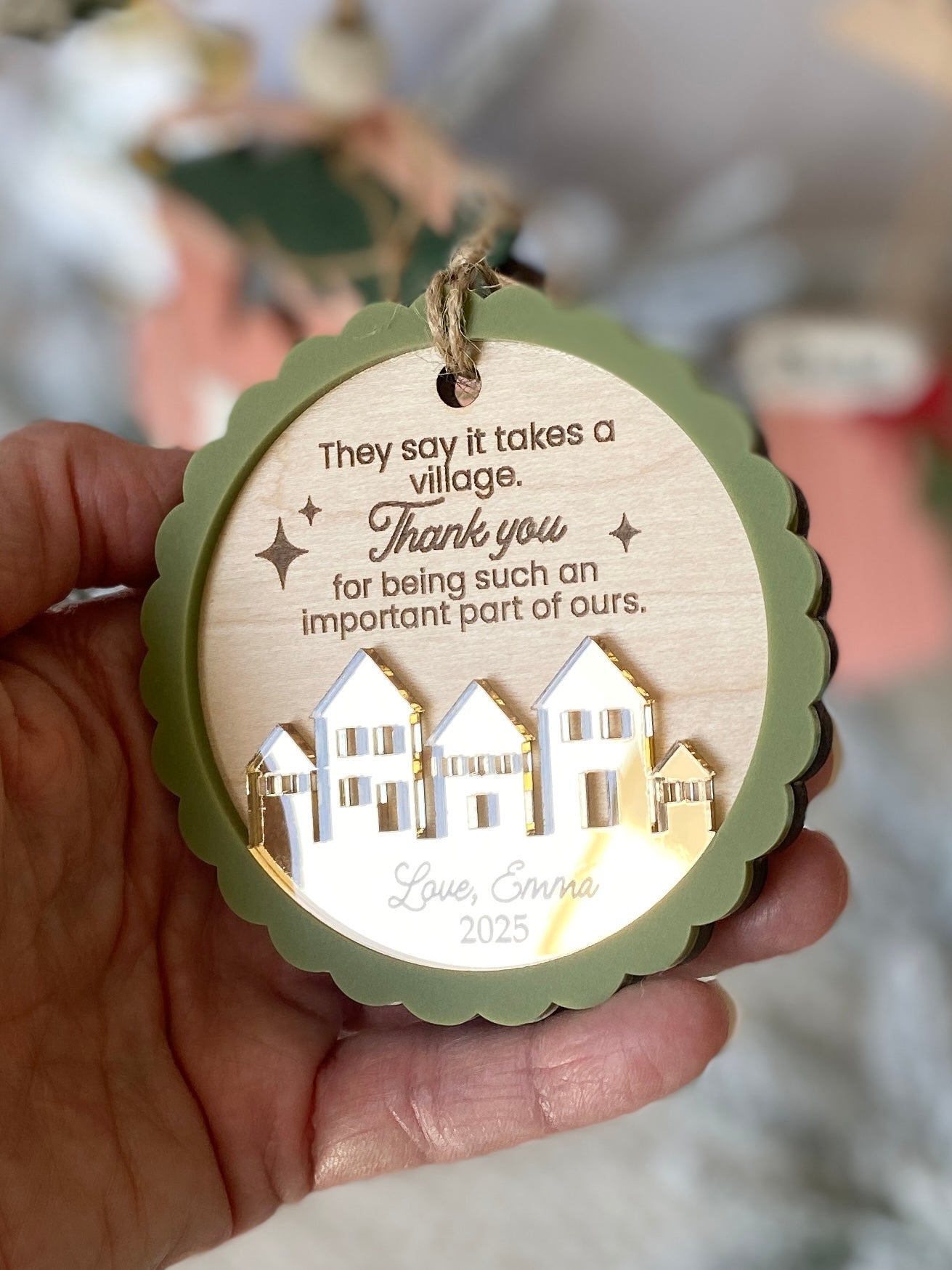 It Takes a Village – Personalized Thank You Ornament