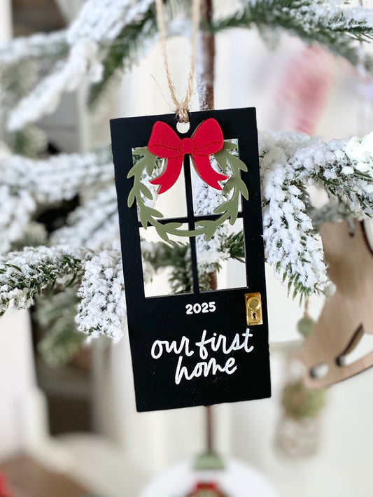 Our First Home – Personalized Christmas Door Ornament