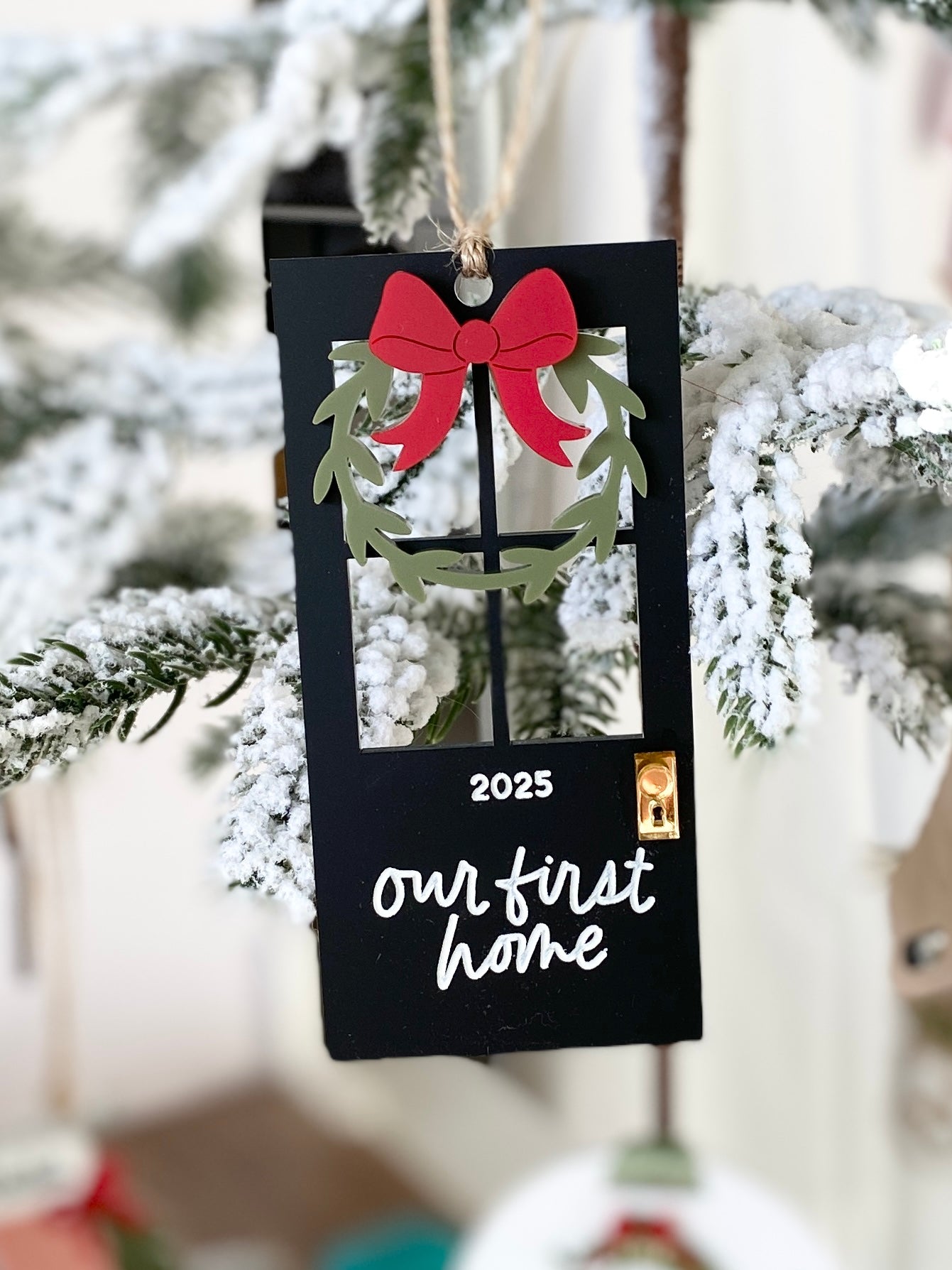 Our First Home – Personalized Christmas Door Ornament