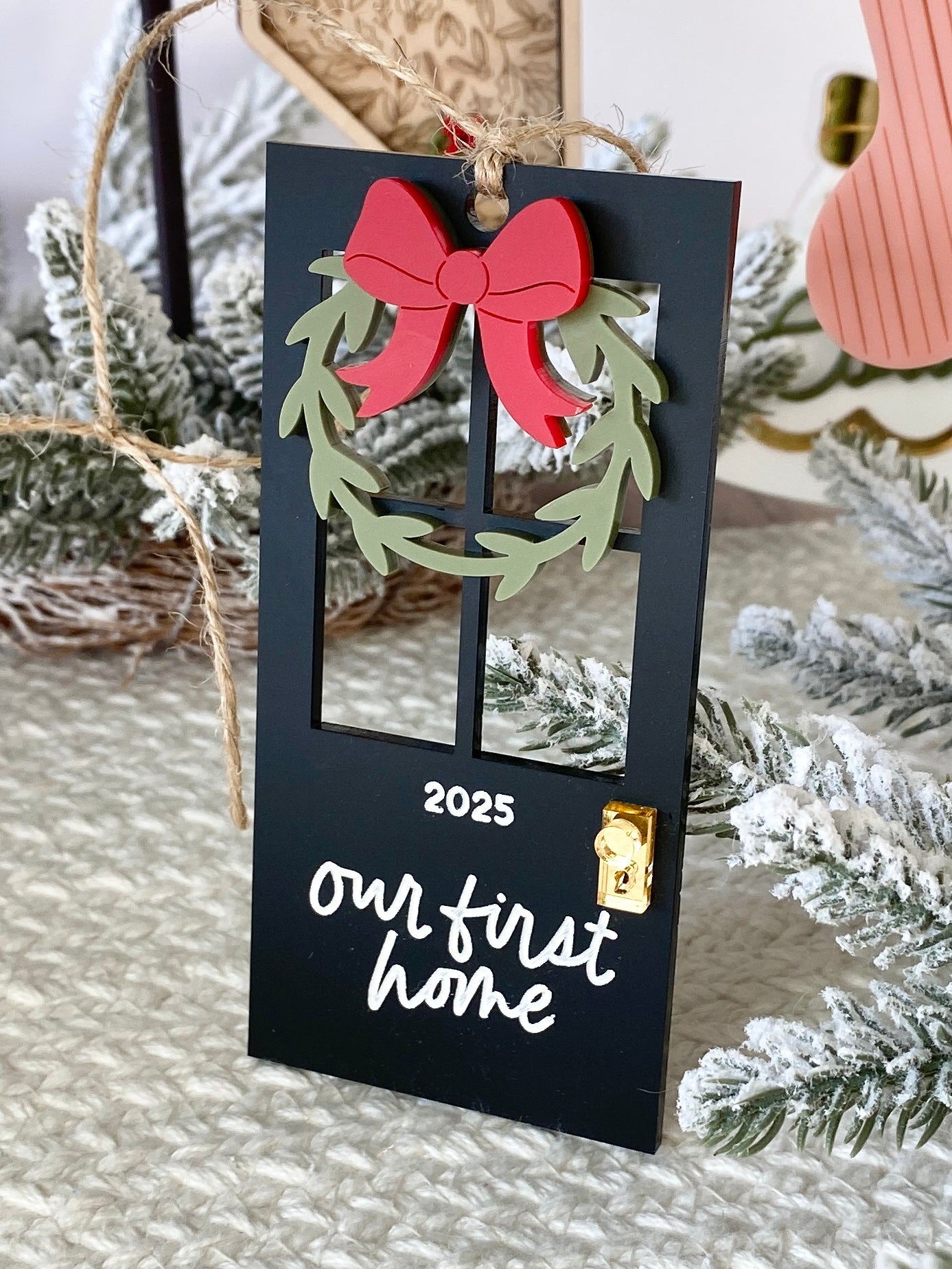 Our First Home – Personalized Christmas Door Ornament